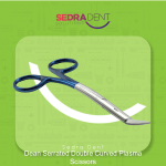 Dean serrated double curved scissors blue plasma 13.5 cm 1 103-065SC
