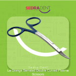 La Grange serrated Double Curved scissors blue plasma 13.5cm