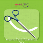 metzenbaum serrated double curve scissors blue plasma 14.5cm