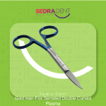 Goldman-Fox Serrated double curve scissors blue plasma 13.5cm